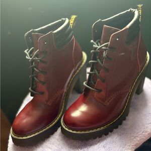 Dr. Martens Women's Cherry Red Leather Boots